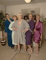 Mature ladies unwinding in an all female sauna